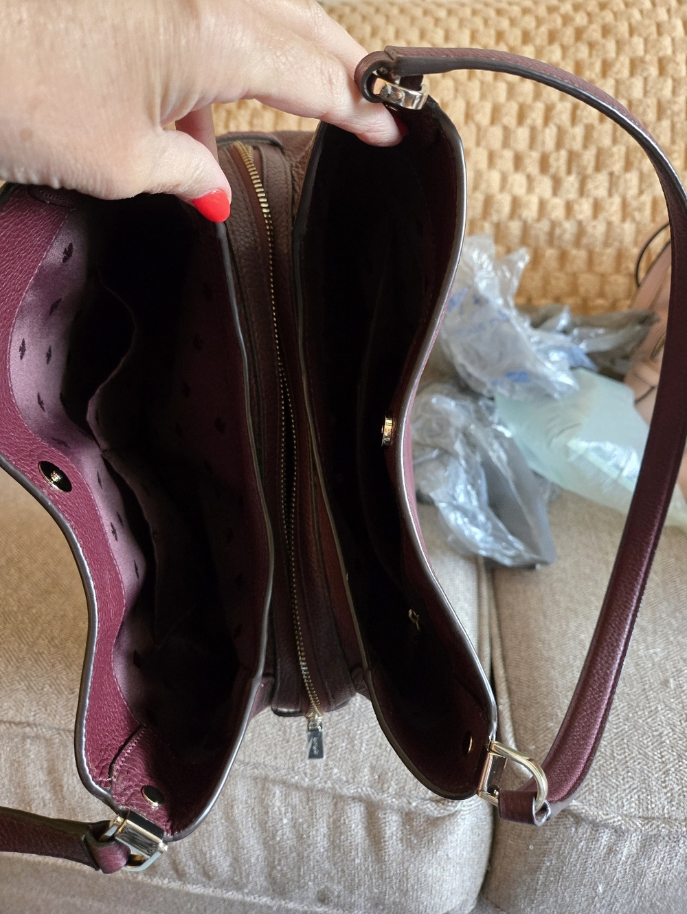 Kate Spade Lelia Triple Compartment  Pebbled Leather Shoulder Bag - Picture 4 of 4